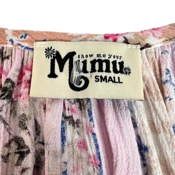 Show Me Your Mumu Womens Peasant Blouse Top Shirt Floral 3/4 Sleeve Blouse Sz S - Picture 5 of 8